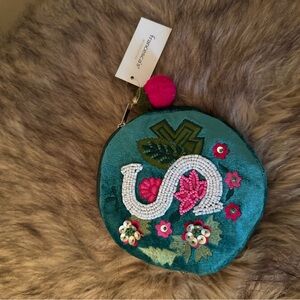 Francesca’s Teal Embroidered Coin Holder